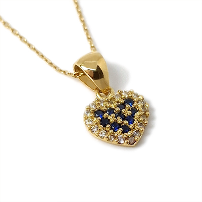 Dije de oro 18k Corazon con Circonias