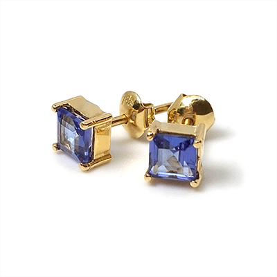 Aretes de Oro 18k con Tanzanita