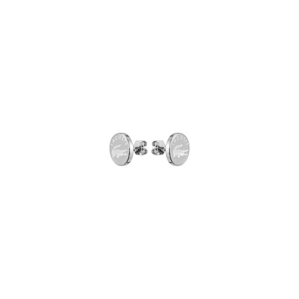Aretes plateados de acero inoxidable