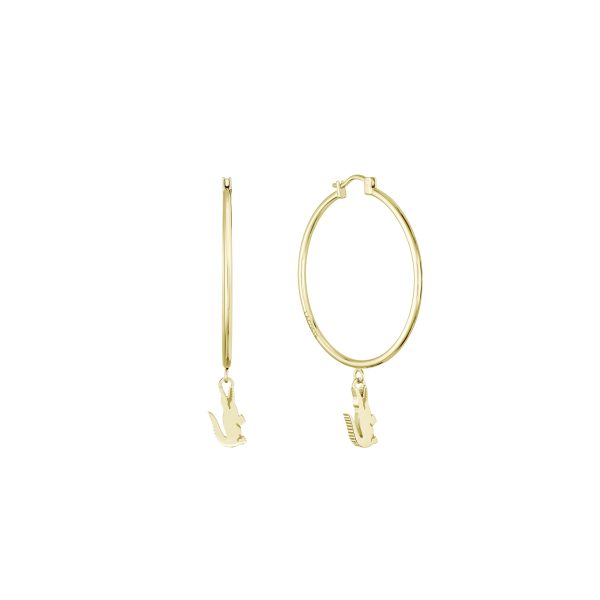 Aretes dorados de acero inoxidable en forma de cocodrilo