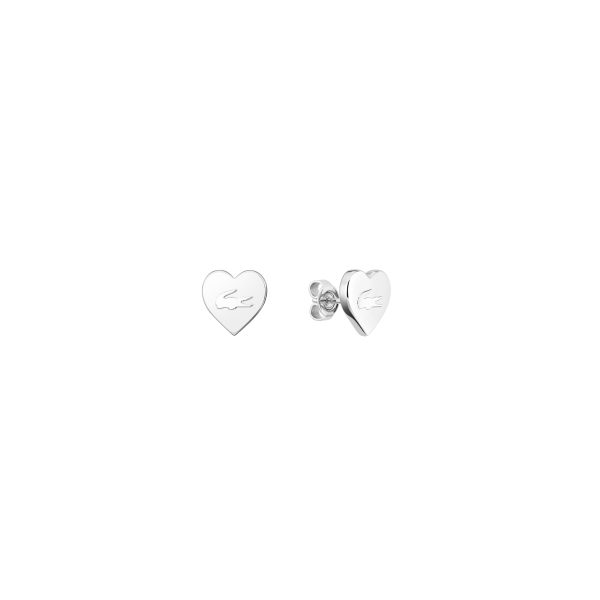 Aretes plateados de acero inoxidable