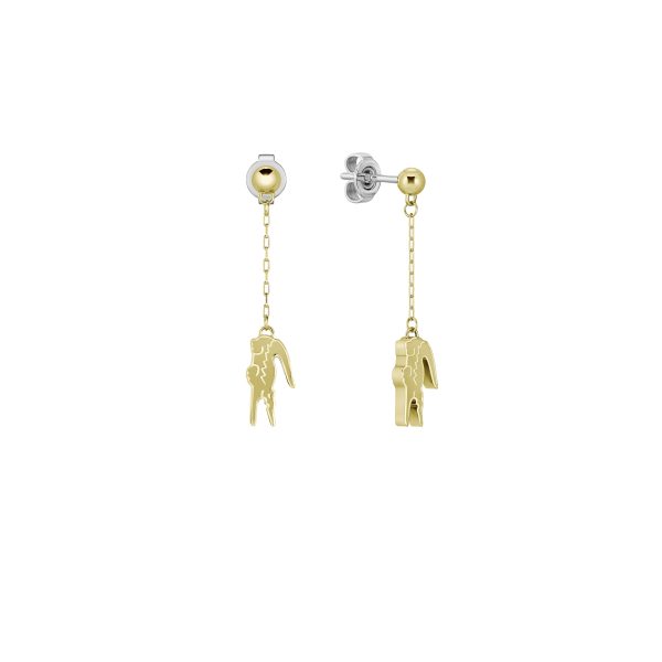 Aretes dorados de acero inoxidable en forma de cocodrilo