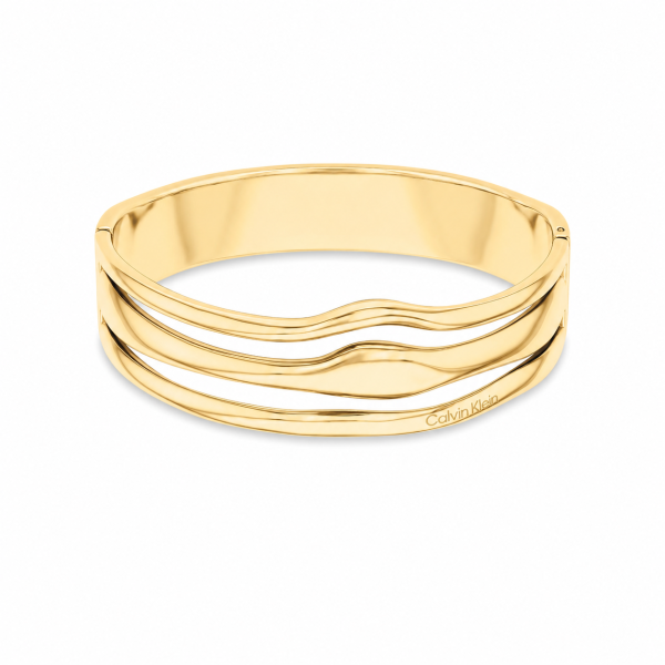 Pulsera Wavy de acero inoxidable dorado
